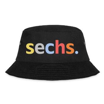 6. Geburtstag Junge Sechs 6 Jahre Jubiläum  - Bucket Hat - Schwarz - Vorne - Lela (165cm)