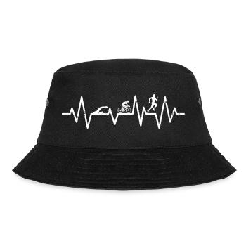 triathlon heartbeat triathlete triathlete - Bucket Hat - black - Front - Lela (165cm)