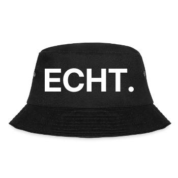 ECHT Punkt – Minimalistisches Typografie Design - Bucket Hat - Schwarz - Vorne - Lela (165cm)