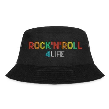 Rock'N'Roll 4 Life Retro Neon-Text - Bucket Hat - Schwarz - Vorne - Lela (165cm)