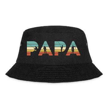 Papa Vintage Angel-Vater-Angler-Geschenk - Bucket Hat - Schwarz - Vorne - Lela (165cm)