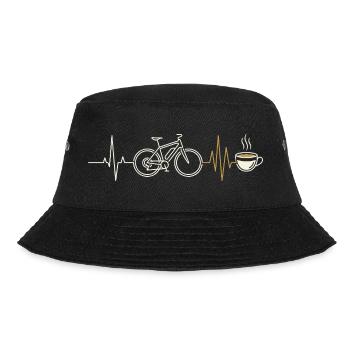 E-bike bike, heartbeat and coffee - Bucket Hat - black - Front - Lela (165cm)