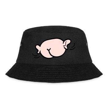 Arsch mit Ohren - Bucket Hat - Schwarz - Vorne - Lela (165cm)