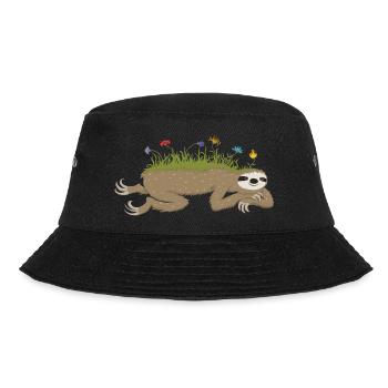 Faultierfrühling - Bucket Hat - Schwarz - Vorne - Lela (165cm)