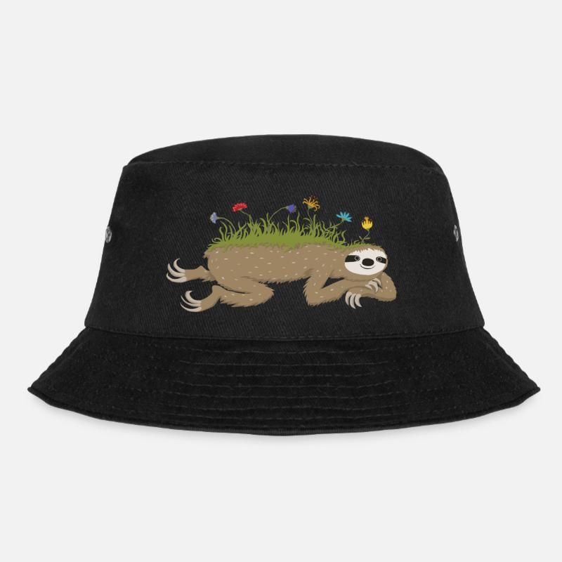 Faultierfrühling - Bucket Hat - Schwarz
