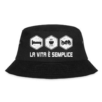 LA VITA È SEMPLICE - MOTO - Bucket Hat - Schwarz - Vorne - Lela (165cm)
