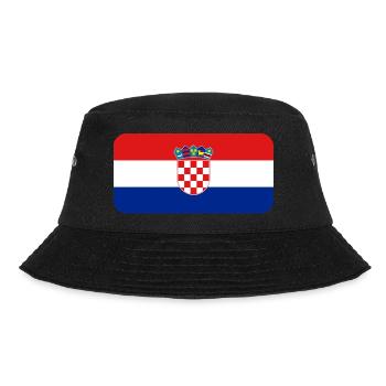 CROATIA FLAG round corner 400 dpi - Bucket Hat - Schwarz - Vorne - Lela (165cm)