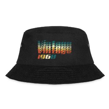 50th birthday t shirt vintage 1968 gift - Bucket Hat - black - Front - Lela (165cm)