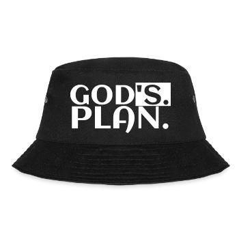 god's plan - Gods Plan | Fun Shirt - Bucket Hat - Schwarz - Vorne - Lela (165cm)