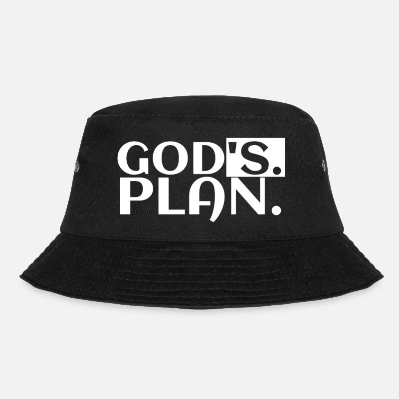 god's plan - Gods Plan | Fun Shirt - Bucket Hat - Schwarz