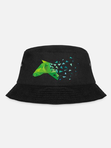 Grüner Pferdekopf Pferd Geschenk - Bucket Hat - Schwarz
