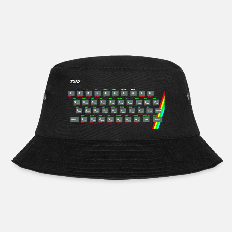 ZX81 (Zed-Ex) Spectrum Keyboard - Bucket Hat - black