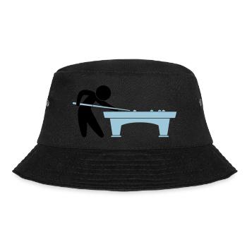 A pool player is on the pool table - Bucket Hat - black - Front - Lela (165cm)