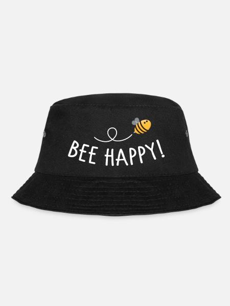 Bee happy - Bucket Hat - Schwarz