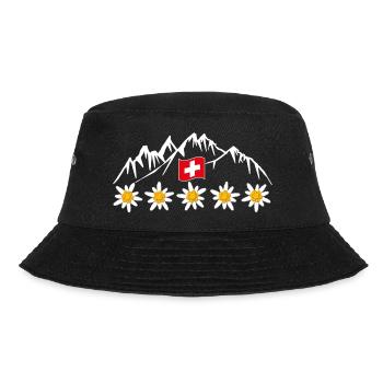 Switzerland, mountains, glaciers, vacation - Bucket Hat - black - Front - Lela (165cm)