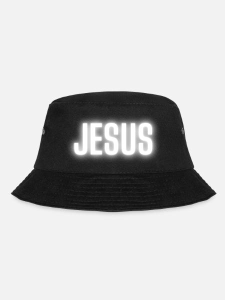 Jesus Christ believe God gift t shirt - Bucket Hat - black
