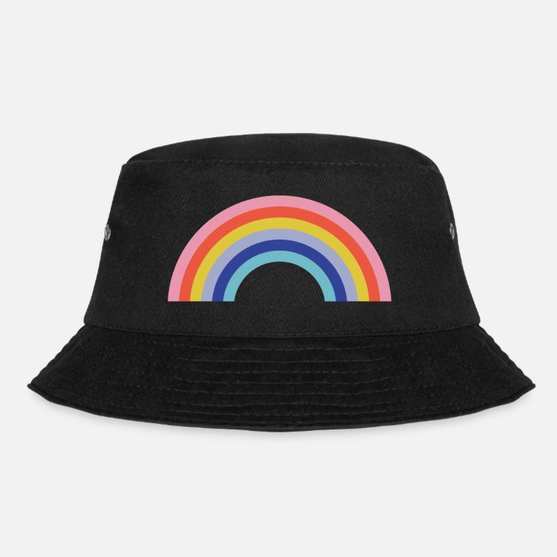 Regenbogen - Bucket Hat - Schwarz