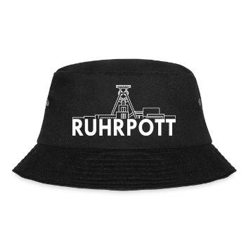 Ruhrpott - Ruhrregion - Heimat - NRW - Ruhr - Bucket Hat - Schwarz - Vorne - Lela (165cm)
