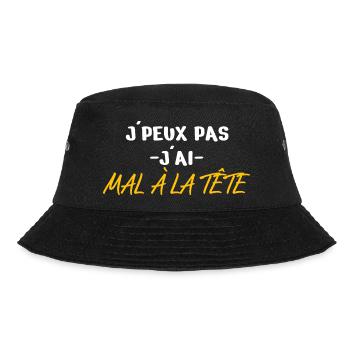 J'peux pas j'ai mal à la tête. Humour connu. Drôle - Bob - noir - Devant - Lela (165cm)
