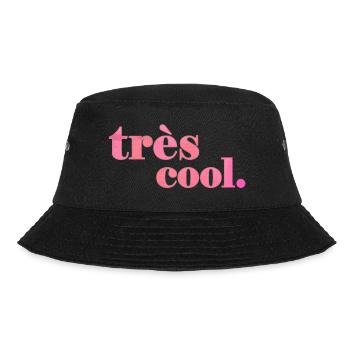 très cool | Bleibe Cool Spruch Statement - Bucket Hat - Schwarz - Vorne - Lela (165cm)