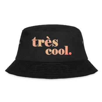 très cool | Bleibe Cool Spruch Statement - Bucket Hat - Schwarz - Vorne - Lela (165cm)