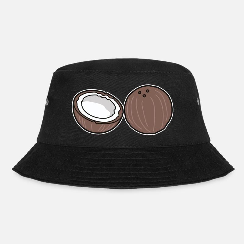 Kokosnuss - Bucket Hat - Schwarz