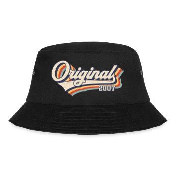 Original 2007 Jahrgang 14. Geburtstag Geschenk - Bucket Hat - Schwarz - Vorne - Lela (165cm)