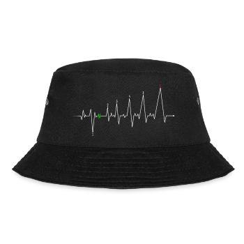 Neon-Herzschlag mit N - Bucket Hat - Schwarz - Vorne - Lela (165cm)