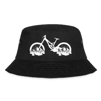 MTB Retro Mountainbike Geschenk Berge Downhill Wal - Bucket Hat - Schwarz - Vorne - Lela (165cm)