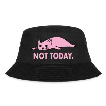 Not Today Cat Lazy Funny Work - Bucket Hat - black - Front - Lela (165cm)