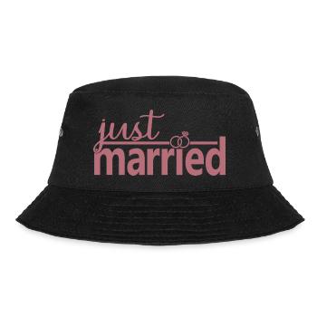 Just Married - Cute Honeymoon Gift For Couple - Bucket Hat - black - Front - Lela (165cm)