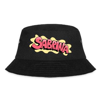 Grafitti Name Sabrina - Bucket Hat - Schwarz - Vorne - Lela (165cm)