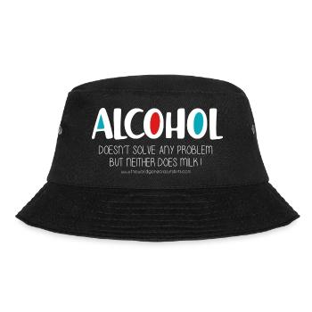 Alkohol (dunkel) - Bucket Hat - Schwarz - Vorne - Lela (165cm)