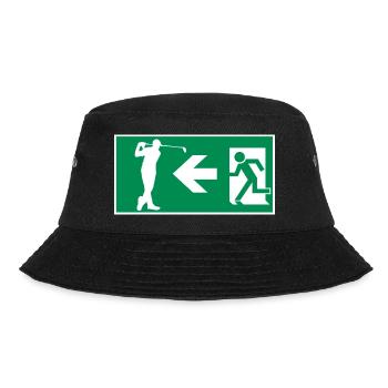 Emergency exit to golf course Golf Hobby Design - Bucket Hat - black - Front - Lela (165cm)