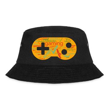 wordcloud gaming orange - Bucket Hat - Schwarz - Vorne - Lela (165cm)