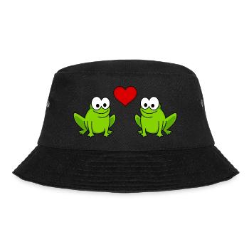 Frog Comic Couple love - Bucket Hat - black - Front - Lela (165cm)