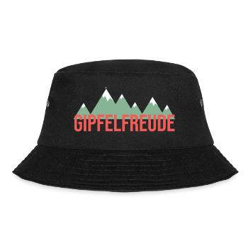 Gipfelfreude Berg bergsteigen wandern Geschenk - Bucket Hat - Schwarz - Vorne - Lela (165cm)