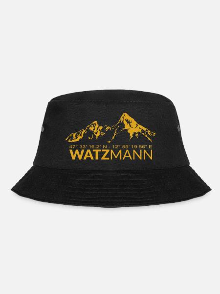 Watzmann GPS Koordinaten Breitengrad Längengrad - Bucket Hat - Schwarz