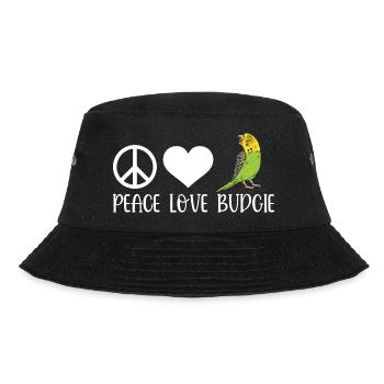 Wellensittich Sittich Vogel Haustier Geschenk - Bucket Hat - Schwarz - Vorne - Lela (165cm)