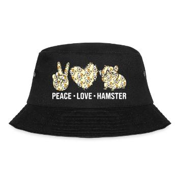 Peace Love Hamsters - Bucket Hat - black - Front - Lela (165cm)