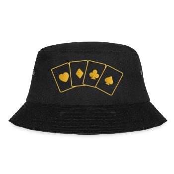 Poker - Bucket Hat - Schwarz - Vorne - Lela (165cm)