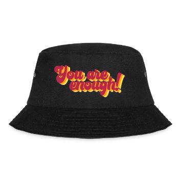 Motivierender Spruch mit 3D-Effekt - Bucket Hat - Schwarz - Vorne - Lela (165cm)