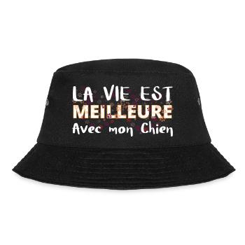 La Vie Est Meilleure Avec Mon Chien - Bob - noir - Devant - Lela (165cm)