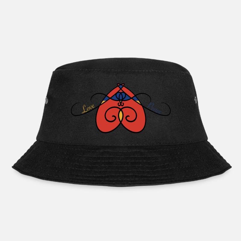 Liebe und Frieden - Bucket Hat - Schwarz