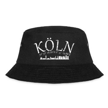 Köln GPS Koordinaten Skyline - Bucket Hat - Schwarz - Vorne - Lela (165cm)