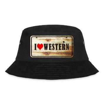 Panneau vintage « I love western » - Bob - noir - Devant - Lela (165cm)