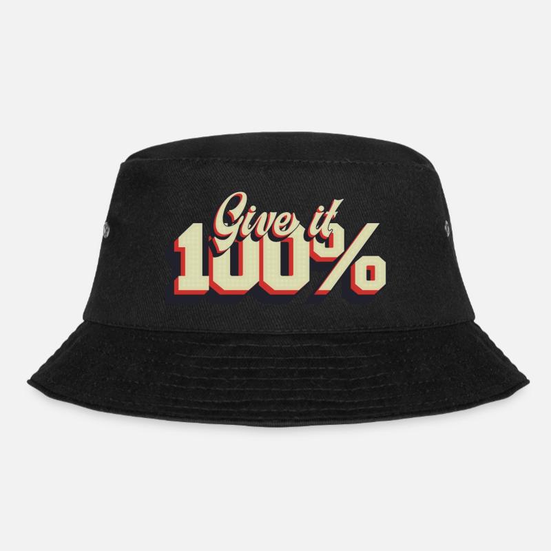 Give it 100% - Bucket Hat - Schwarz