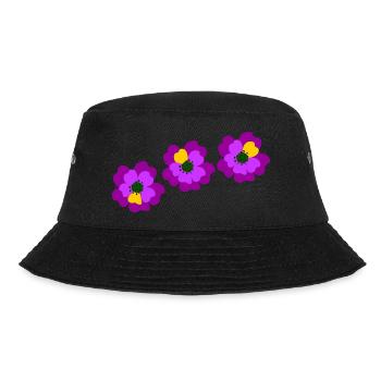 Flower power purple pink - Bucket Hat - black - Front - Lela (165cm)