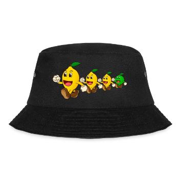 Zitronen Familie Entenmarsch mit einer Limette - Bucket Hat - Schwarz - Vorne - Lela (165cm)