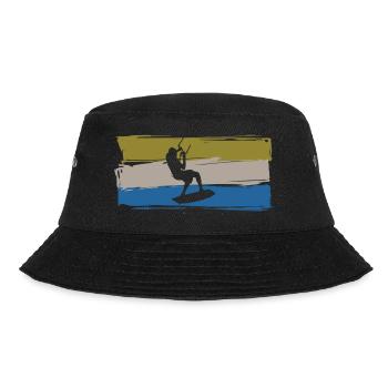 Kitesurfing Geschenkidee Wassersport Spass - Bucket Hat - Schwarz - Vorne - Lela (165cm)